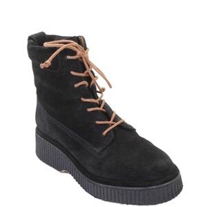 Rag & Bone Black Lace Up Boots with Suede Finish